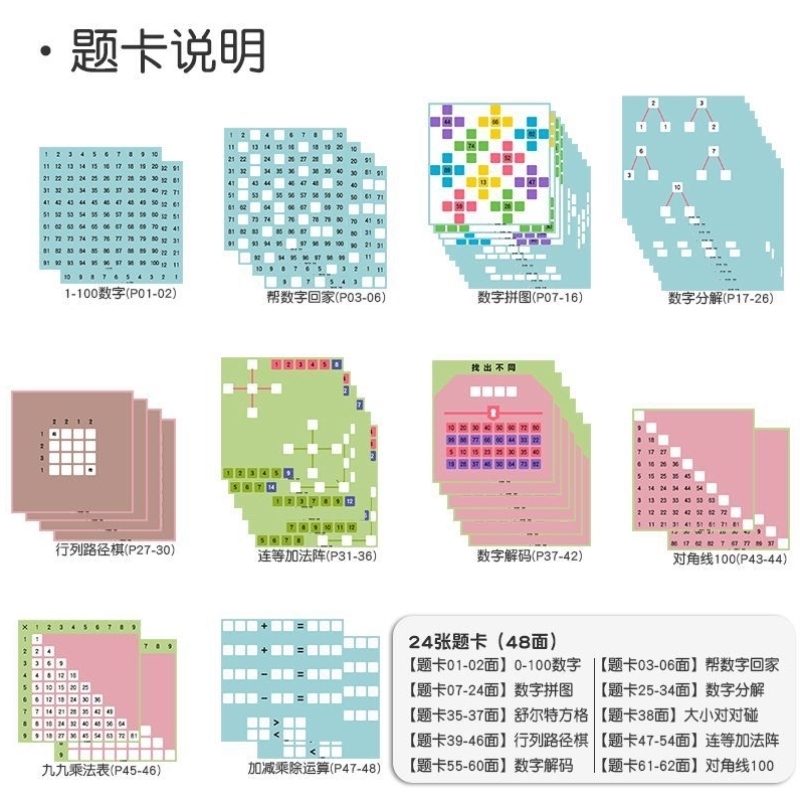 儿童早教板蒙氏百数数字积木思维教具木制数学益智100玩具