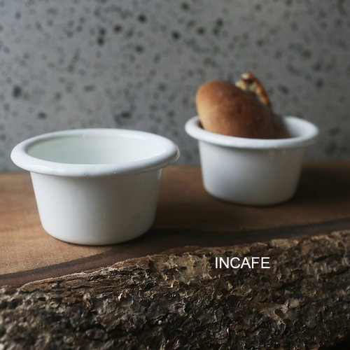 INS搪瓷布丁杯烘培模具日式零食碟子雪糕碗酱料盅调料迷你小碟子