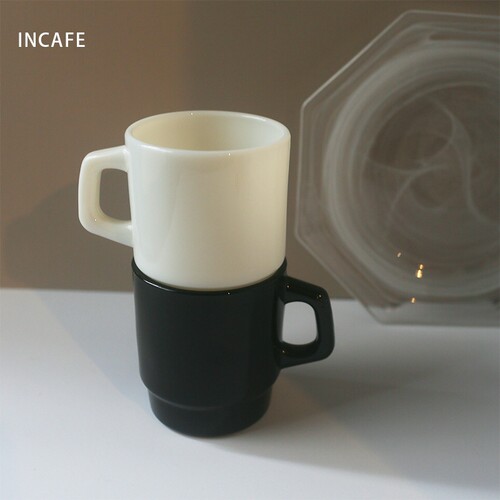 INCAFE中古风复古法式设计小众马克杯好看的杯子女ins风新款2025