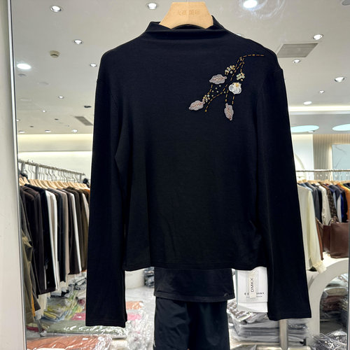 帝曼酷秀D68151树叶刺绣花T恤