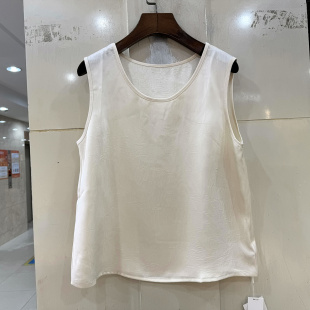 欧洲站春装 丝绸打底衫 2026新款 圆领冰裂纹无袖 背心上衣 时尚 6609