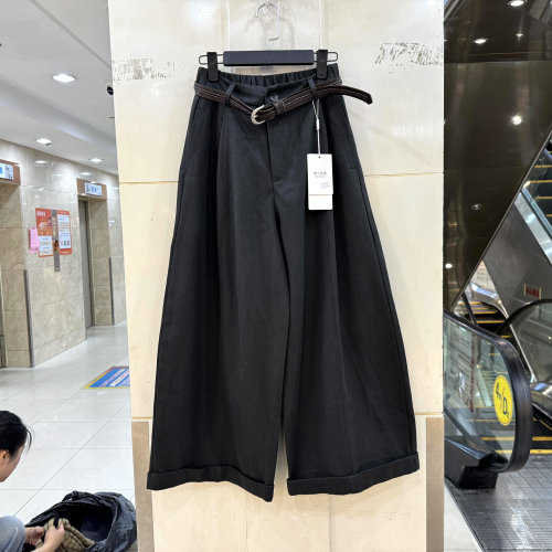 33-2727后三角标阔腿裤女裤