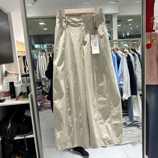 莳蔻1571-1 一粒扣后松紧高腰休闲减龄气球裤弯刀裤女裤欧货春装