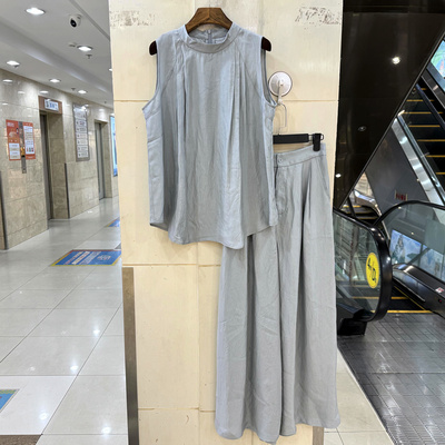 33-3607马甲上衣两件套裤