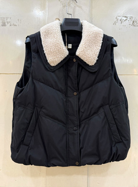 OSY-25D8723 时尚羊羔毛娃娃领休闲减龄百搭短装羽绒马甲外套冬装