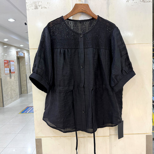 C雪儿250149抽绳腰休闲衬衫