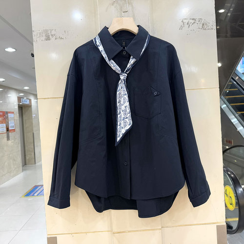 艾尔菲洋26A-C8010丝巾领衬衫