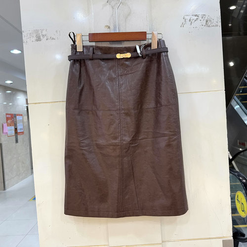 A7128包臀PU皮半身裙短裙