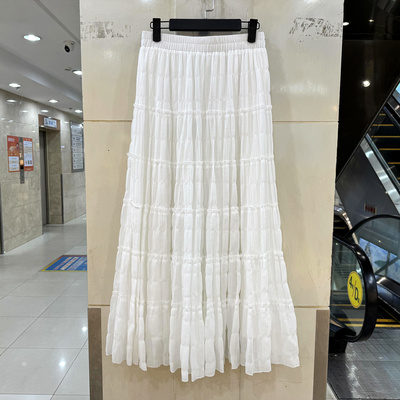 68005松紧腰长A字蛋糕裙半身裙