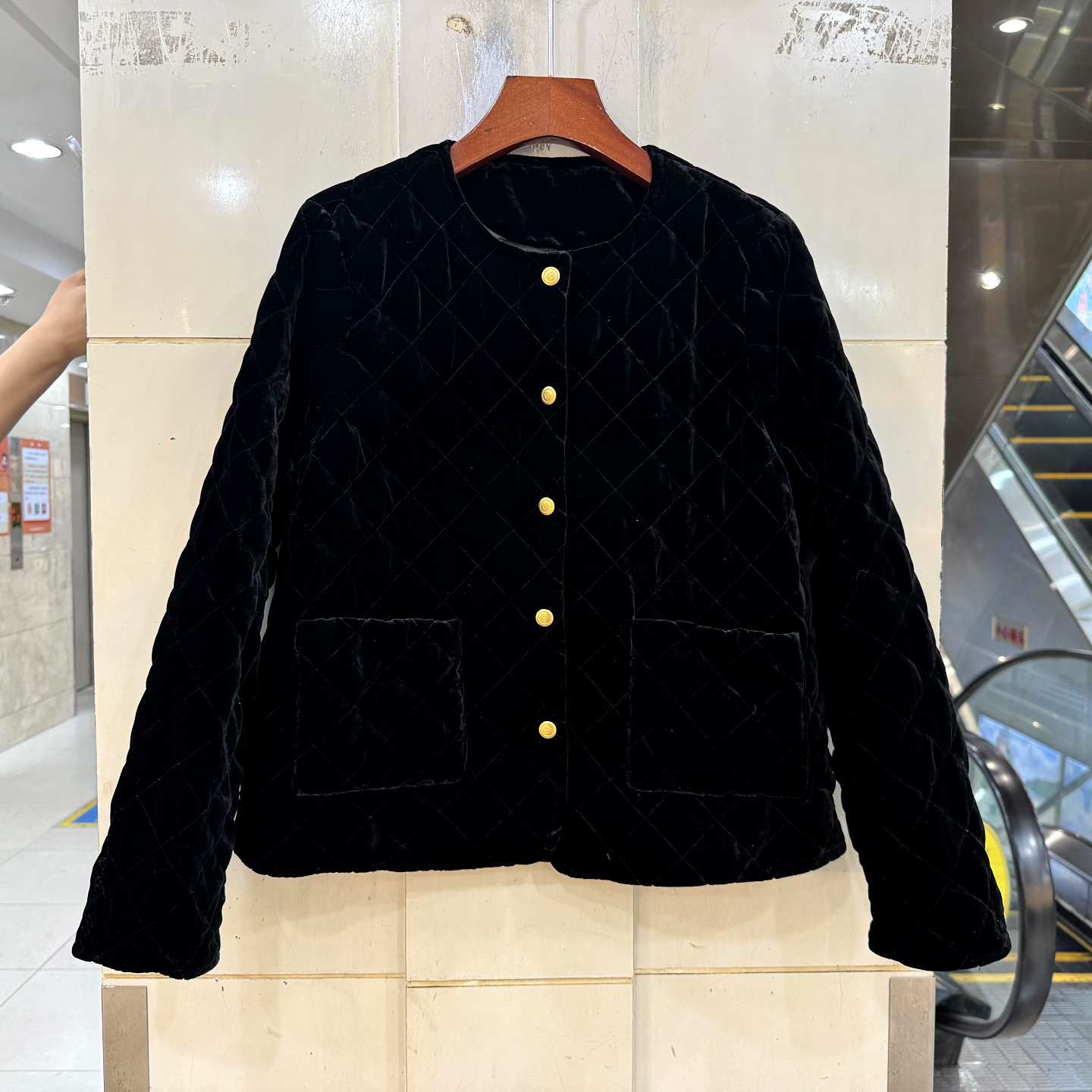 L6693真丝丝绒鹅绒羽绒服