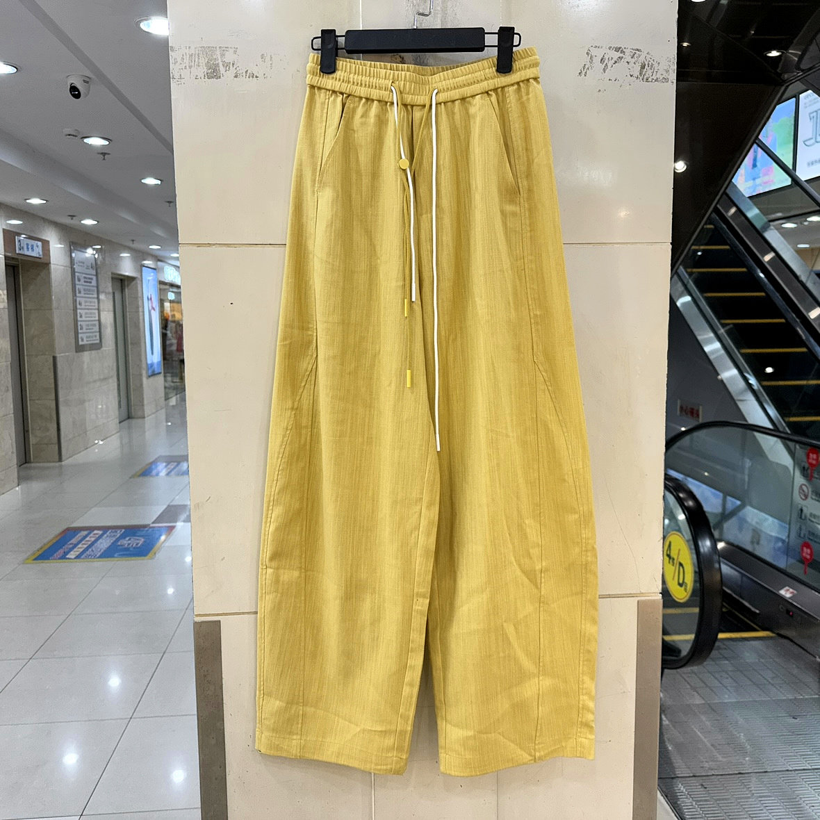 33-9639 双飘带抽绳松紧腰裤脚可收休闲天丝亚麻弯刀裤休闲女裤夏