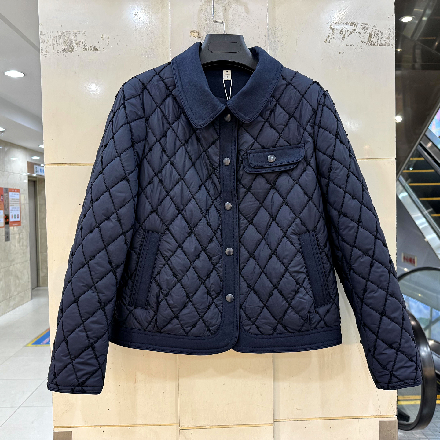 OSY-25D8722菱形格刺绣短棉衣