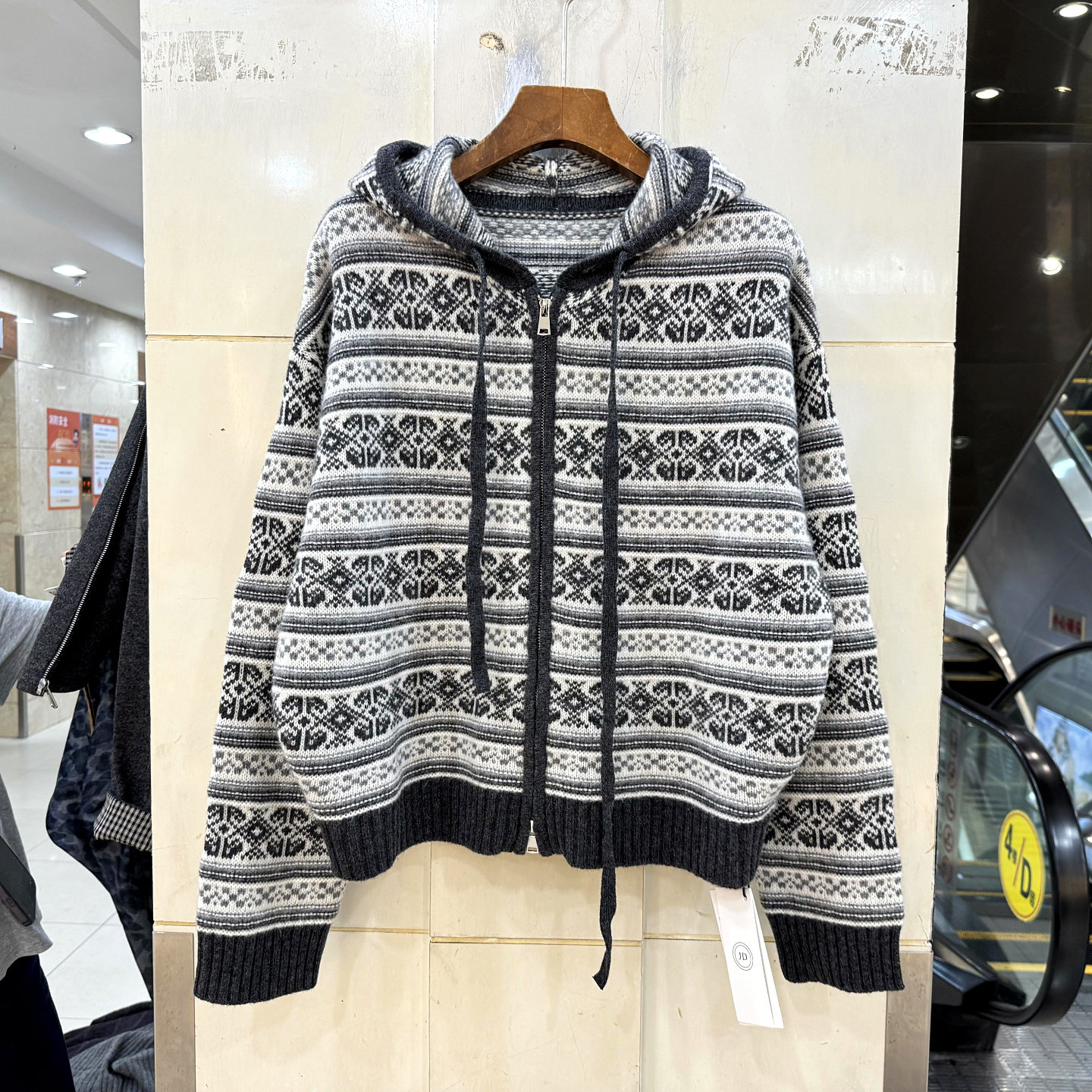 536-72163双拉链连帽羊绒开衫