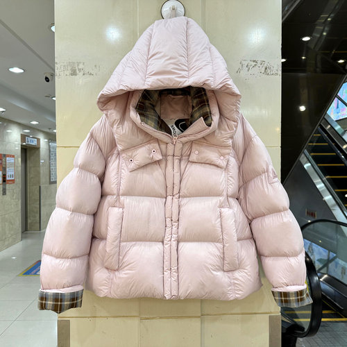 NJK821格子连帽云朵泡芙羽绒服