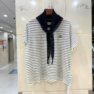 99-87972镂空披肩条纹针织衫
