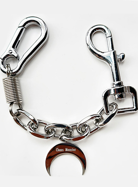 手工挂链包包原创月亮链条不锈钢挂饰