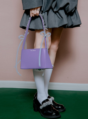 chaos monster小众原创腋下包 甜心少女蝴蝶结串珠肩带单肩包