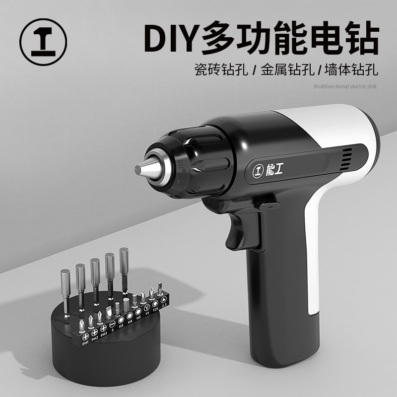 绿林能工手电钻7.2v手枪钻电转多功能电动螺丝刀家用充电工具套装图片