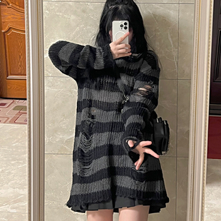 小甜美套头羊毛针织衫 马海毛秋季 慵懒风宽松毛衣女中长款 新款 韩版