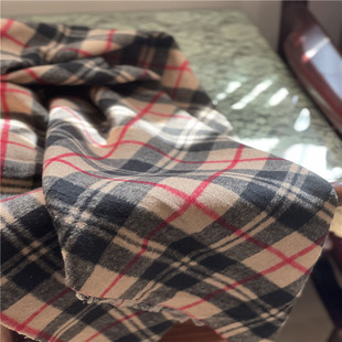 双面羊绒格子出口面料冬天围巾围脖大衣外套布料
