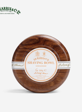 D.R.Harris-Sandalwood经典檀香 男士剃须皂 含桃花心木皂碗 100g