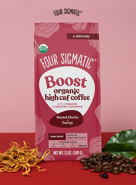 Four Sigmatic-提神高咖啡因 冬虫夏草茶氨酸深度烘焙咖啡粉340g