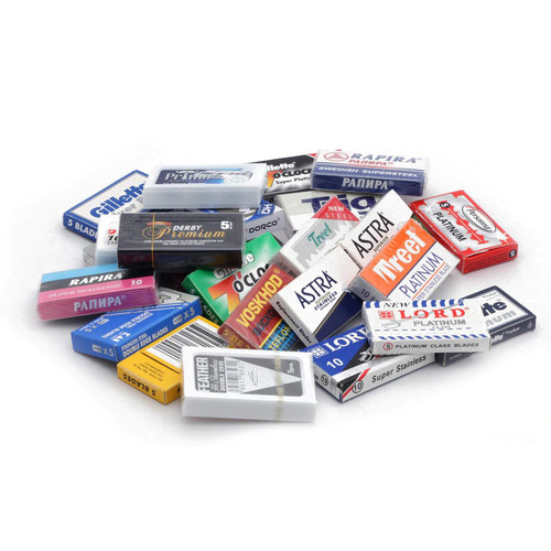 美国德国进口不锈钢 老式双面双刃安全剃须刀片刮胡刀片 合集大全