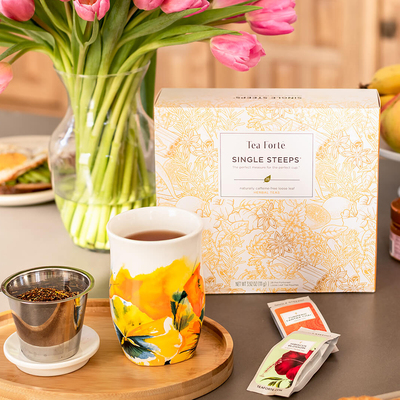 Tea Forte-Herbal覆盆子樱桃猕猴桃花草茶茶袋泡茶叶礼盒 28袋