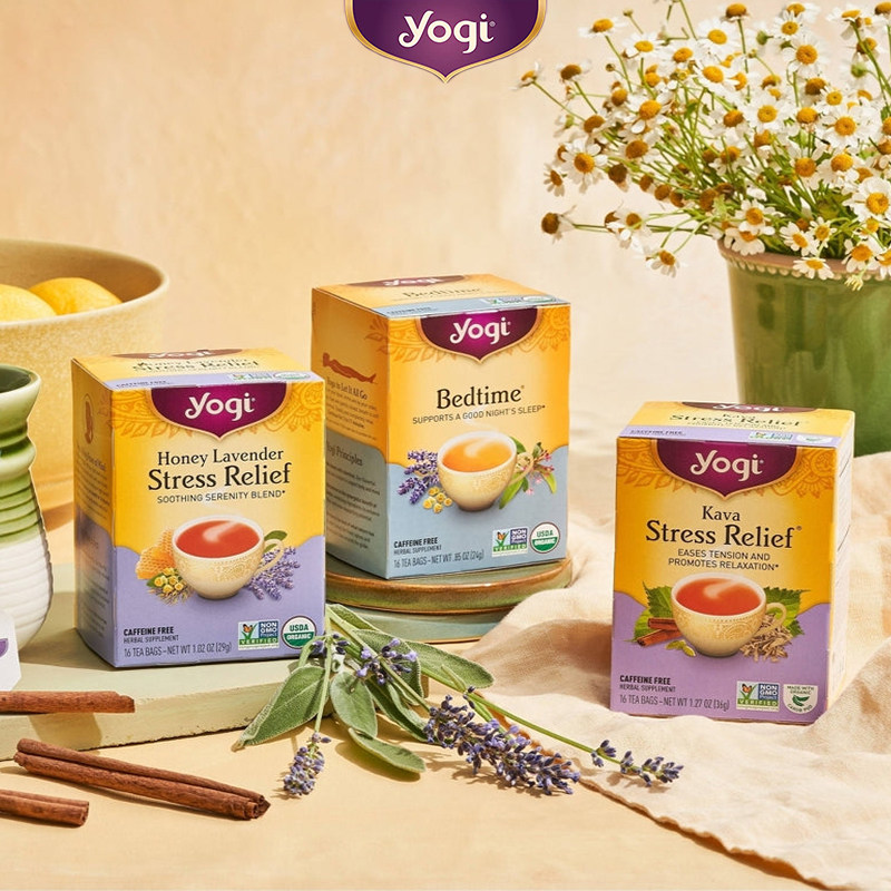 Yogi-无因睡眠时间蜂蜜卡瓦胡椒甜柑橘精华果味茶热凉绿茶花草茶