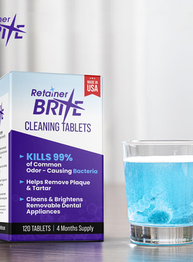 Retainer Brite-用于清洁隐形牙套护齿保持器除牙垢 洁牙器清洁片