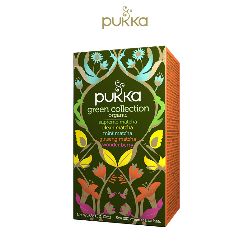 Pukka-普卡 净化薄荷人参至尊抹茶浆果 5款绿茶系列花草茶 20袋