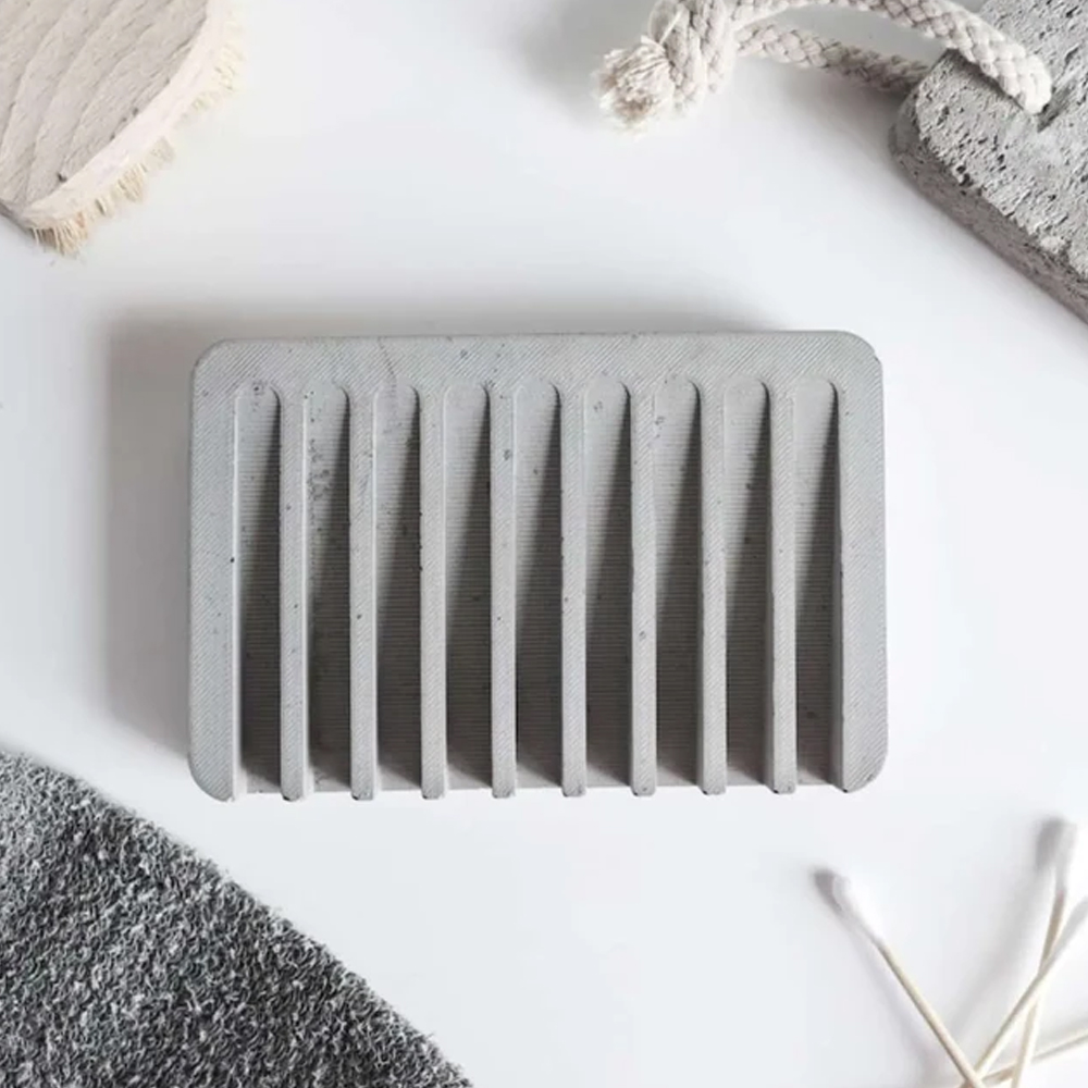 Lathr-Handmade Concrete Soap Dish倾斜凸脊便于排水混凝土 皂碟