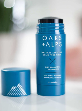 Oars Alps-木炭去角质深层清洁毛孔洗面奶固体便携男士洁面乳棒
