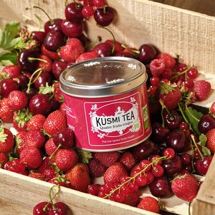 Red 法国库斯米Four Fruits草莓树莓樱桃提神红茶100g TEA KUSMI