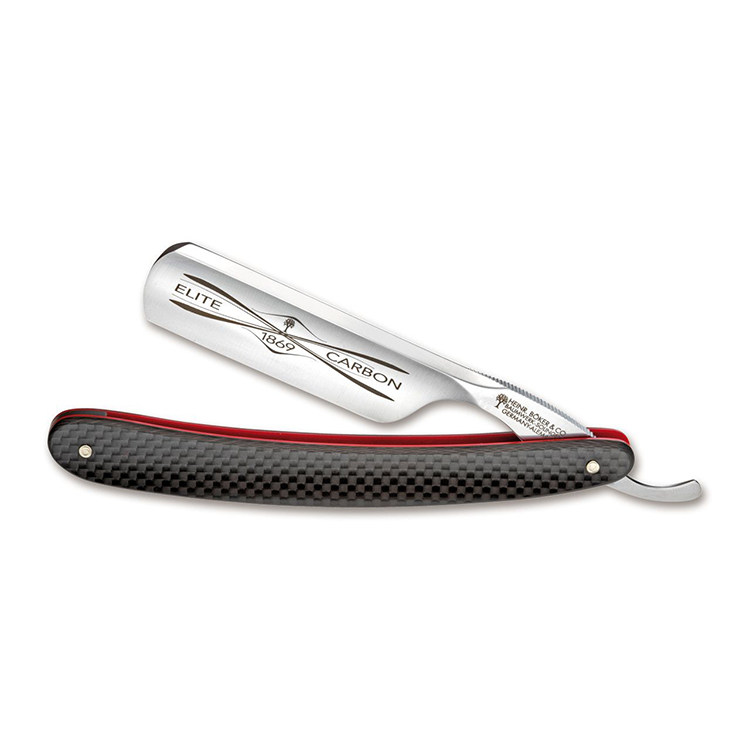 Boker-德国索林根 精英 6/8" 老式碳钢直刃剃须理发刀 碳纤维柄