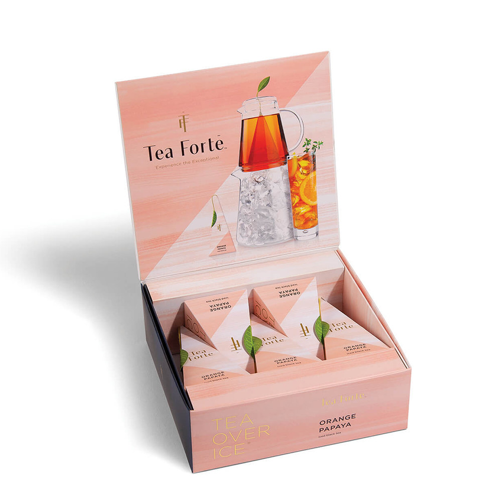 Tea Forte-橙木瓜优质有机含咖啡因黑冰茶手工制作金字塔浸泡茶包
