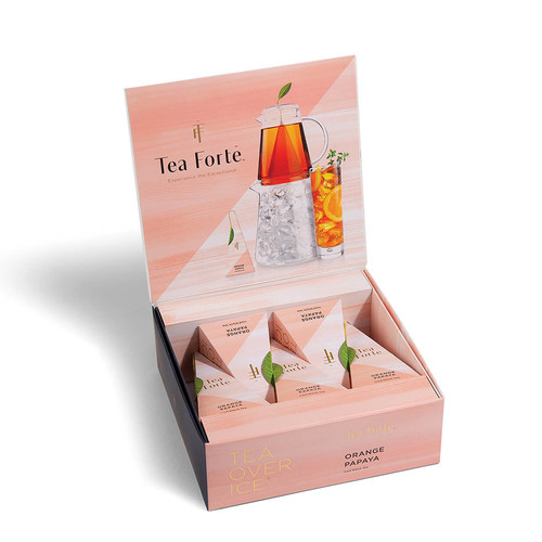 Tea Forte-橙木瓜优质有机含咖啡因黑冰茶手工制作金字塔浸泡茶包