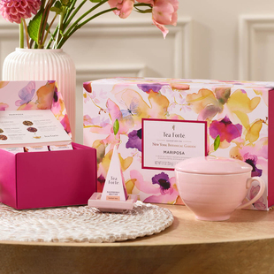 Tea Forte-Mariposa优雅的三件套陶瓷杯托盘果香花香茶精美送礼盒