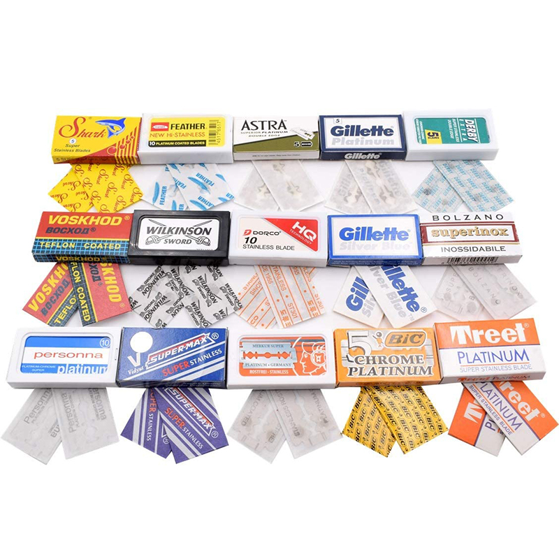 美国德国进口不锈钢 双面双刃安全剃须刀片刮胡刀片多款合集大全