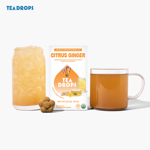 Tea drops-茶滴Citrus Ginger天然无咖啡因柑橘生姜速溶热凉茶