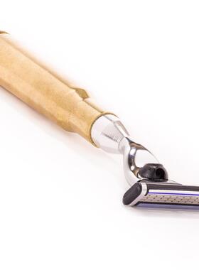 Lucky Shot-美国50口径BMG真子弹壳手工制作三刀头手动卡夹剃须刀