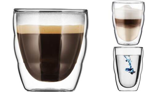 Bodum-波顿 PILATUS 透明双层耐冷热玻璃 饮料/拿铁咖啡杯 2只