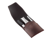 德国杜沃 修趾甲美甲套装 Manicure DOVO Set 男士 三件套 棕色皮套