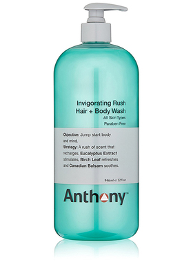 Anthony-安东尼 Invigorating Rush 男士二合一洗发水沐浴露946ml