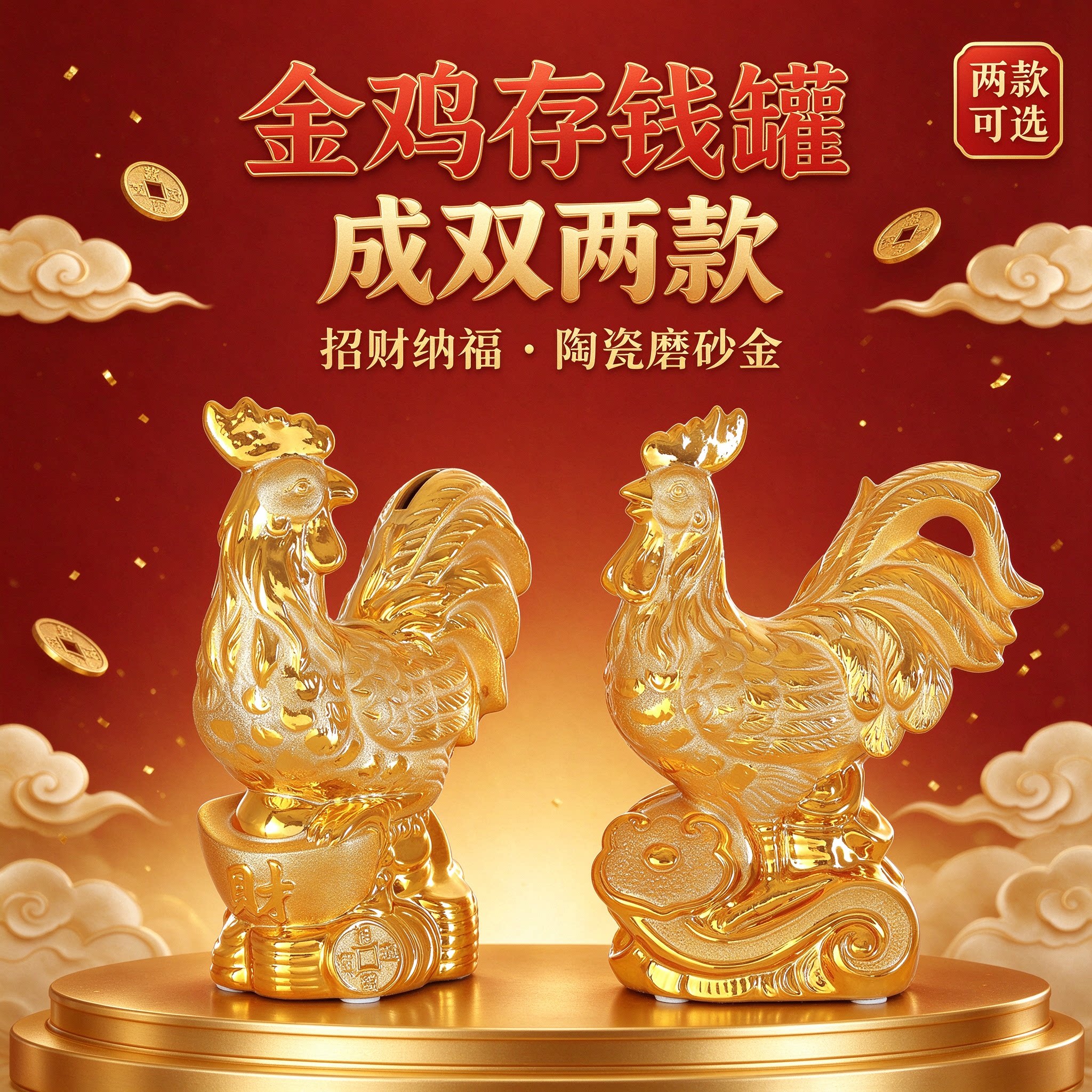 2017年金鸡储蓄罐摆件