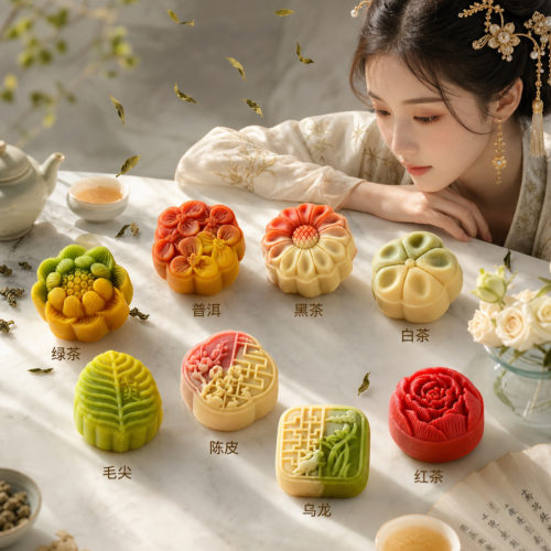 茶味月饼散装桃山多口味糕点团购