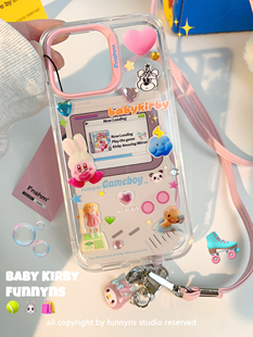 funnyns超可爱的星之卡比Y2K双面覆膜 复古gameboy卡通风芭比粉手机壳 适用于苹果14proMax 13proMax 12 11