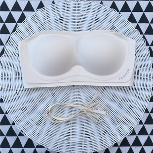 夏天透气薄杯无肩带抹胸内衣女无钢圈小胸聚拢防滑隐形文胸不下滑