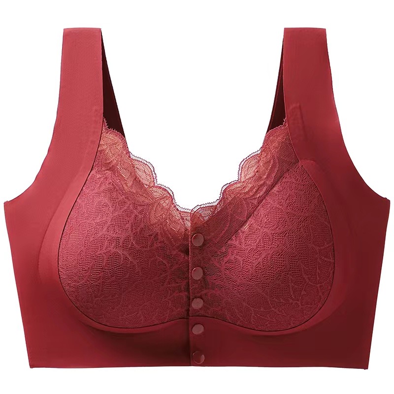 前扣蕾丝胸罩女中老年一体内衣
