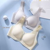 超薄轻氧透气大胸显小内衣女果冻胶软支撑侧收无痕舒适超大码 文胸